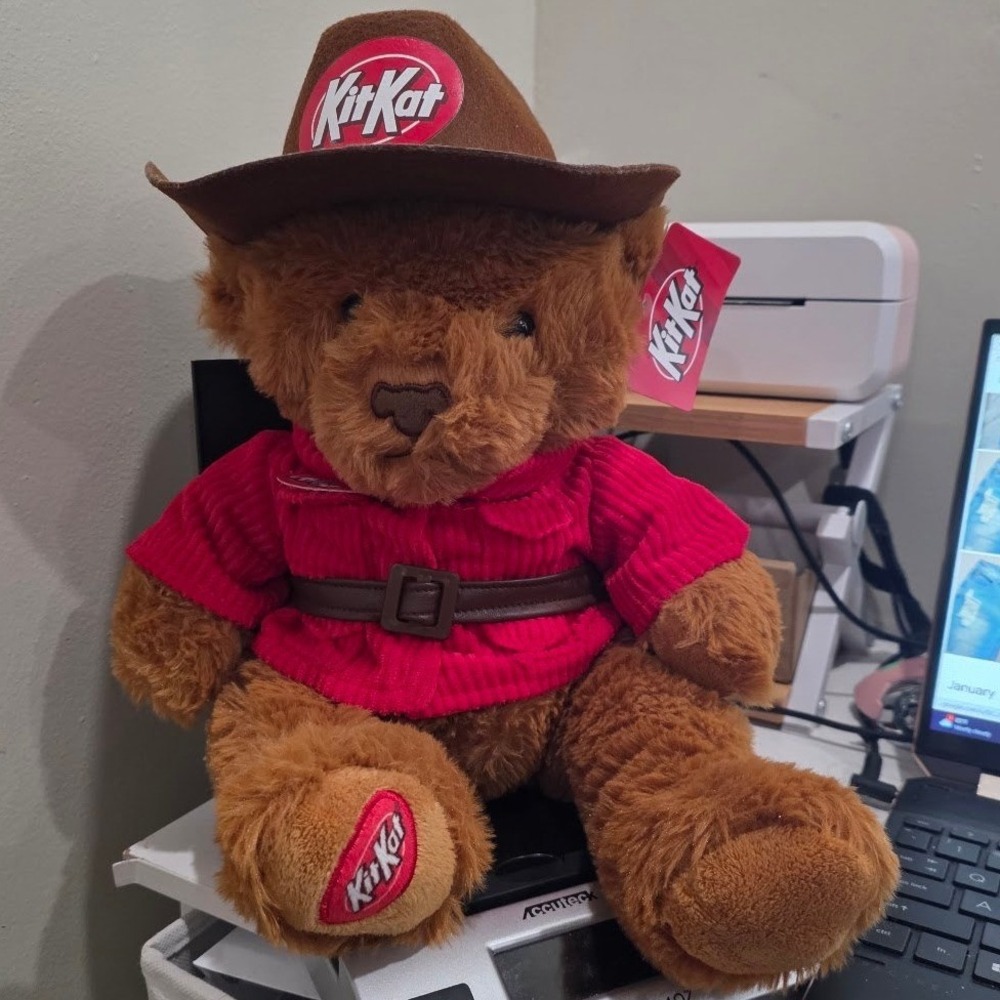 Limited Edition 12' Kit Kat Plush Teddy Bear Cowboy Western Red Collectible NWT
